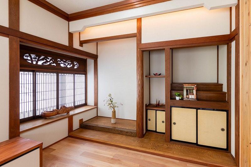 新築・注文住宅・リフォーム・リノベーションなら鳥取県米子市の地域密着工務店、小田原工務店にお任せください。リフォームモデルハウス床の間写真