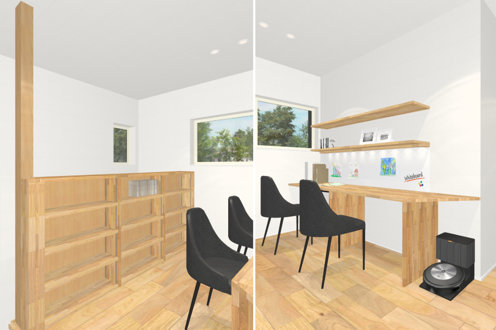 新築・注文住宅・リフォームなら鳥取県米子市の地元工務店、小田原工務店にお任せください。S様邸268完成予想図、2階ホールの写真。