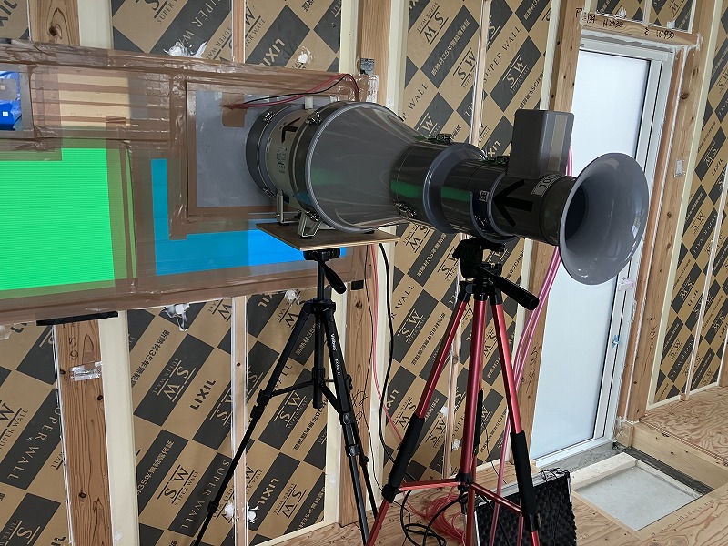 新築・注文住宅・リフォームなら鳥取県米子市の地元工務店、小田原工務店にお任せください。気密測定の写真