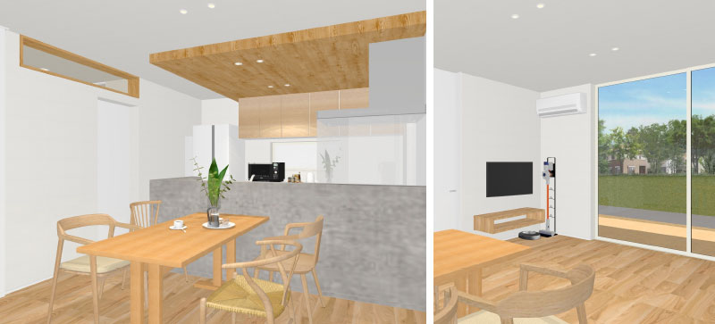 新築・注文住宅・リフォームなら鳥取県米子市の地元工務店、小田原工務店にお任せください。内観完成予想図の写真